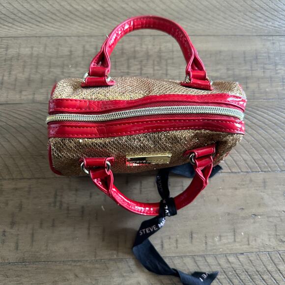 Gold and Red Sequin Mini Purse Steve Madden Vintage - Picture 2 of 7